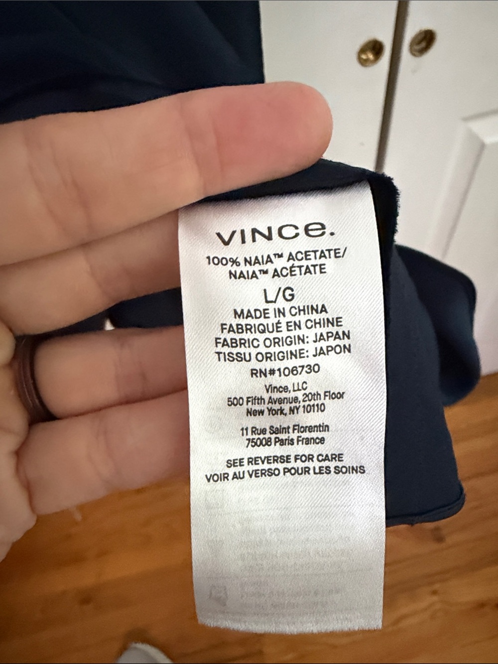 Vince Navy V-Neck Midi Slip Dress - Picture 3 of 5